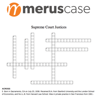 MerusCase Supreme Court Justices Crossword Puzzle MerusCase Supreme Court Justices Crossword Puzzle